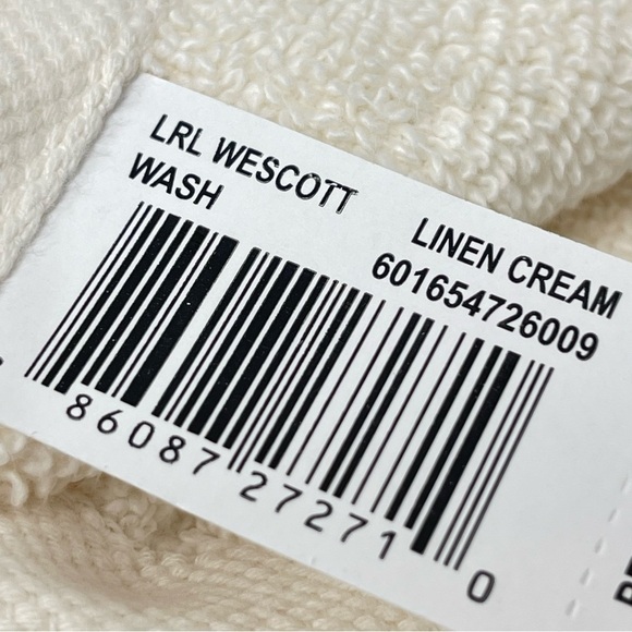 Lauren Ralph Lauren Wescott Linen Cream set of 4 wash cloths New - Picture 5 of 6
